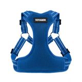 Voyager By - Reflektif 3M Şeritli Tamamen Ayarlanabilir Basamaklı Ağ Koşumu - Kraliyet Mavisi (Uyumlu Kesim), Orta (213-Rbw-M) | 43 - 53 Cm Göğüs, Tamamen Ayarlanabilir, Yansıtıcı Bantlar, Tüm Hava N