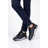 Voyager Erkek Lacivert Hakiki Deri Casual Ayakkabı Bağcıklı Rahat Konfor Tabanlı Sneaker M294 M
