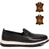 Voyager Erkek Siyah Hakiki Deri Rahat Tabanlı Şık Makosen Casual Ayakkabı Loafer 6574 M