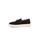 Voyager Erkek Siyah Süet Hakiki Deri Rahat Konfor Tabanlı Makosen Şık Smart Casual Ayakkabı Loafer 6795 M