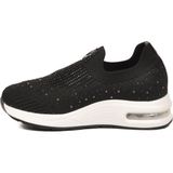 Voyager Kadın Siyah Örme Saya Air Tabanlı Günlük Sneaker Yürüyüş Ayakkabısı B265 Z