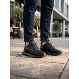 Voyager M053 Erkek Deri Casual Bot - Siyah