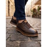 Voyager M1142 Erkek Hakiki Deri Casual Ayakkabı - Kahverengi
