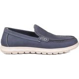 Voyager Mavi Nubuk Hakiki Deri Anatomik Hafızalı Rahat Taban Erkek Casual Ayakkabı Loafer M732 - Mavi - Çok Renkli