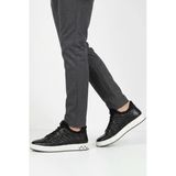 Voyager Siyah Hakiki Deri Kroko Desenli Rahat Şık Erkek Casual Ayakkabı Sneaker 6424-1 M