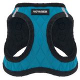Voyager Step-In Peluş Köpek Koşum Takımı - Yumuşak Peluş, En İyi Evcil Hayvan Malzemelerinden Küçük ve Orta Boy Köpekler için Atlamalı Yelek Koşum Takımı - Turkuaz Peluş, XS (Göğüs: 13 - 14,5 inç)