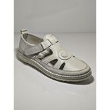 Voyager Z520 Kadın Günlük Deri Comfort Sandalet - Krem