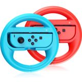 VOYEE Nintendo Switch Tekerleği ile Uyumlu Direksiyon Simidi, Aile Kullanım Aksesuarları Switch JoyCon Kontrol Cihazları ile Uyumlu, 2 Paket (Mavi ve Kırmızı)