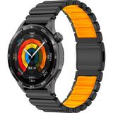 Voyo Huawei Gt 6 / Gt 6 Pro / Gt5 Gt4 Gt3 Gt3 Pro Kordon Çift Renk Metal Baklalı Içi Silikon Şık Yeni - Siyah - Turuncu