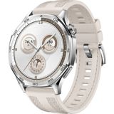 Voyo Huawei Watch Gt5 Gt4 Gt3 Gt2 46MM ve Pro Olanlara Uyar Kordon Kayış Dikişli Silikon Kaliteli VY128 - Krem