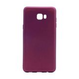 Voyo Samsung Galaxy C9 Pro Kılıf Soft ve Pürüzsüz Yüzey Ipeksi Silikon Kapak Hopy - Mürdüm