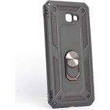 Voyo Samsung Galaxy J4 Plus Kılıf Ultra Koruyan Yüzüklü Tank Stand Olan Mıknatıslı Voyotank - Siyah