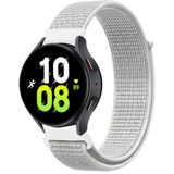 Voyo Samsung Galaxy Watch 6 44MM ve 40MM Saat Kordon Kayış Kumaş Hasır Örgü Strap - Beyaz