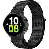 Voyo Samsung Galaxy Watch 6 44MM ve 40MM Saat Kordon Kayış Kumaş Hasır Örgü Strap - Siyah - Gri