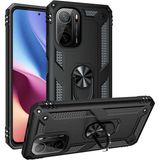 Voyo Xiaomi Poco F3 Kılıf Ultra Koruyan Yüzüklü Tank Stand Olan Mıknatıslı Voyotank - Siyah