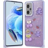 Voyo Xiaomi Redmi Note 12 Pro Plus 5g Desenli Kabartmalı Figürlü Kapak Kılıf - Lila