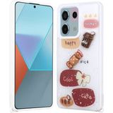 Voyo Xiaomi Redmi Note 13 Pro 5g Desenli Kabartmalı Figürlü Kapak Kılıf - Beyaz