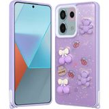Voyo Xiaomi Redmi Note 13 Pro 5g Desenli Kabartmalı Figürlü Kapak Kılıf - Lila