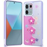 Voyo Xiaomi Redmi Note 13 Pro 5g Desenli Kabartmalı Figürlü Kapak Kılıf - Mor