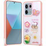 Voyo Xiaomi Redmi Note 13 Pro 5g Desenli Kabartmalı Figürlü Kapak Kılıf - Pembe