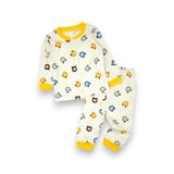 voyyo kids baby Erkek Bebek Ayıcık Baskılı %100 Pamuklu 1-2-3 Yaş Çıtçıtlı Alt Üst Mevsimlik Pijama Takımı