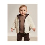 voyyo kids baby Erkek Bebek Kışlık Welsoft Kapüşonlu Fermuarlı Kuzu Hırka, 1-2-3-4 Yaş Kışlık Peluş Ceket