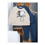 voyyo kids baby Erkek Çocuk Snoopy Baskılı Oversize Kesim Alt Üst Eşofman Takımı