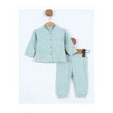 voyyo kids baby Kız ve Erkek Bebekler İçin 3-6-9-12 Aylık Çıtçıtlı %100 Pamuk Yenidoğan Fitilli Alt Üst Pijama Takım