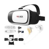 Vrbox Vr Box Sanal Gerçeklik Gözlüğü 6 İnç Bluetooth Kulaklık ve Kumanda ile Akıllı Telefon Uyumluluğu - Beyaz