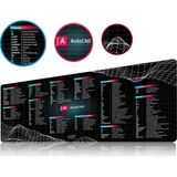 VRC Ticaret Autocad Mousepad 80X40CM Kaymaz Kauçuk Taban - Siyah