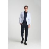 VRDD Erkek Beyaz-Lacivert Battal Büyük Beden Regular Fit Mono Yaka Casual Blazer Ceket Beyaz-Lacivert 54