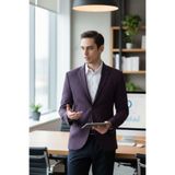 VRDD Erkek Bordo-Lacivert Battal Büyük Beden Regular Fit Mono Yaka Casual Blazer Ceket Bordo 62