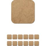 Vrdepo 12+12 Ahşap Ham Mdf Kare Supla ve Kare Bardak Atlığı 2,7 Mm. 33 x 33 cm. - Açık Kahverengi