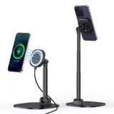 VRIG Direct manyetik masa telefonu standı, ofis/ev için 360° dönebilen şarj edilebilir telefon tutucu, manyetik halka yükseklik ve eğim ayarlanabilir cep telefonu standı, iPhone 14 13 12 11 ve daha fazlası