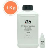 VRM Vernikrecinemarketi VRM 1 kg RTV-2 Yarı Şeffaf Kalıp Silikonu 20 Shore Kolay Uygulama Özelliği