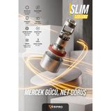 Vrpro H4 Slim Mercekli LED Far Ampulü 40W 16000 Lümen 6500K Beyaz Işık - Beyaz-6500K