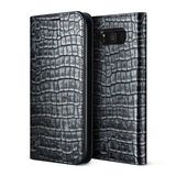 Vrs Design Galaxy S8 Genuine Croco Diary Dark Silver Kılıf