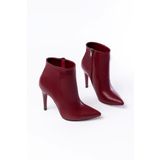 VRT-4802 Bordo Yüksek İnce Topuklu Fermuarlı Kadın Bot