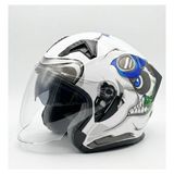 VRT Kc-Çenesiz Vizörlü Yazlık Kask [KC528-1] Panda [l] E Belgeli - Beyaz