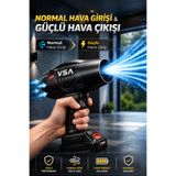 VSA Şarjlı Turbo Hava Üfleyici Fan 24V Akülü Güçlü Motor Kablosuz Toz Temizleme PC Araba Klavye Blower - 2 Adet Akü Ve Şarj Standı mevcut Kutulu