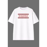 Vsrn Bayrak Romanıa 22 Tasarım Ön Baskılı Beyaz Oversize T Shirt