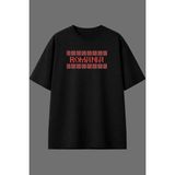 Vsrn Bayrak Romanıa 22 Tasarım Ön Baskılı Siyah Oversize T Shirt
