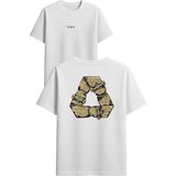 Vsrn Kaykay Tahtaları Tasarım Baskılı Beyaz Oversize T Shirt