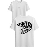 Vsrn Motor Kaskı Tasarım Baskılı Beyaz Oversize T-Shirt - XL