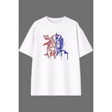 Vsrn Motor ve Kask Tasarım Ön Baskılı Beyaz Oversize T Shirt