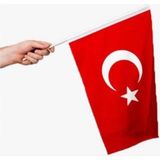 Vt226 Bez Türk Bayrağı Sopalı 30X45Cm (10 Lu Paket)