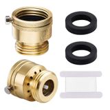 Vtenyeo Pirinç Vakum Kesici Seti Bahçe Hortumu Çek Valfı 3/4 "Anti-Sifon Hortum Önlüğü Vana Bahçe Tıkaç RV Hortum Bağlantısı Geri Akış Önleyici Konnektör (2 Paket)