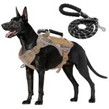 VTOPVMAX Büyük Köpekler için Köpek Koşum, Ayarlanabilir Yumuşak Yastıklı Servis Köpek Yelek, Bir Siyah Tasmalı Çekme Köpek Koşum Takımı (Kamuflaj XL)