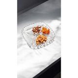 Vuao Bölmeli Servis Tabağı 24CM x 24 cm - 4 Bölmeli Kaliteli Cam Servis Tabağı - 24 x 24 cm