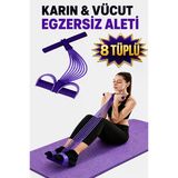 Vücut Geliştirme Ve Karın Egzersiz Aleti Taşınabilir Direnç Lastikli Fitness Ekipmanı 8 Tüplü